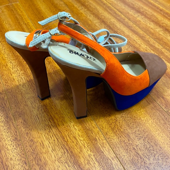 BRAND NEWβ¨ Bumper Color Block Heels π§‘ππ€ - Picture 4 of 5